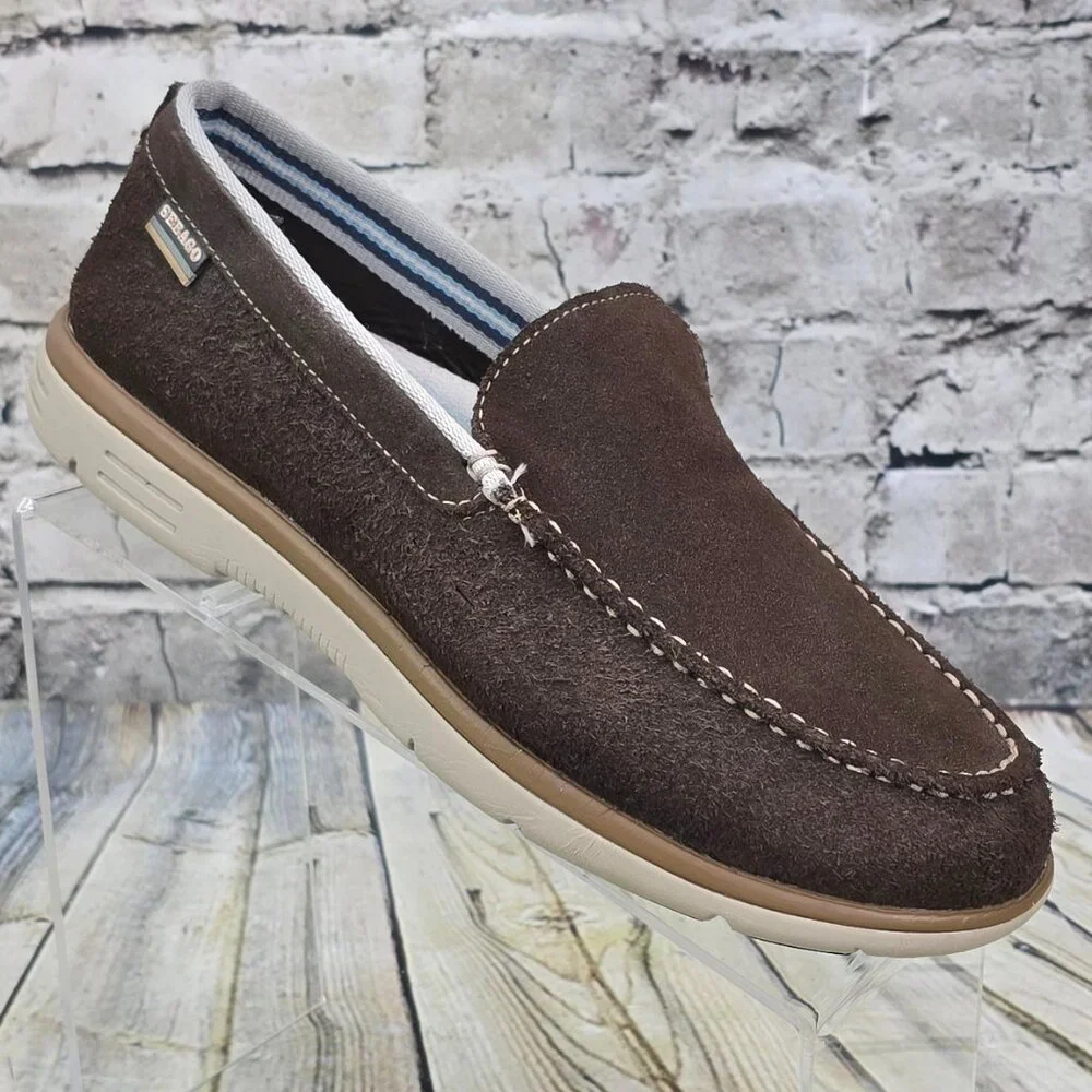Sebago Docksides Loafers Men 8M Dark Brown Suede Slip-On Casual Boat Shoes